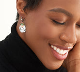 Kirks Folly Christmas Magic Santa Leverback Earrings, Silvertone